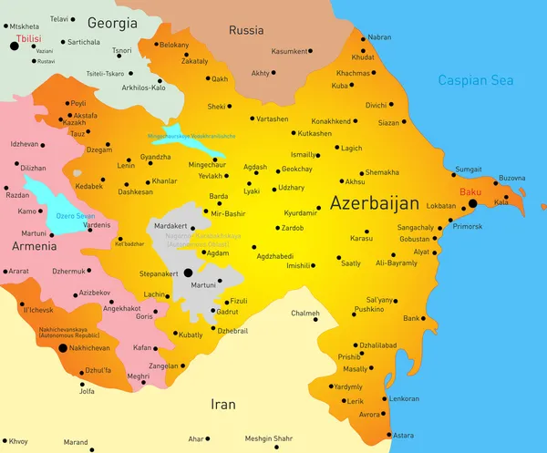 Map of Azerbaijan — Stock Vector