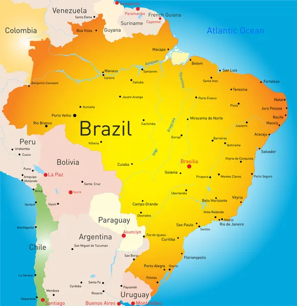 Brasile — Vettoriale Stock