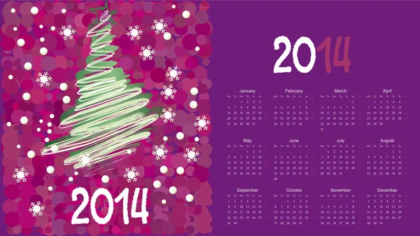 Calendario para un nuevo año 2014 — Archivo Imágenes Vectoriales