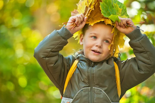 Autumn baby boy — Stock Photo, Image