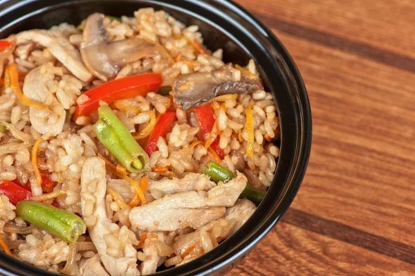 Zelenina kuře rýže — Stock fotografie