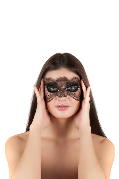 Meisje op het masker — Stockfoto