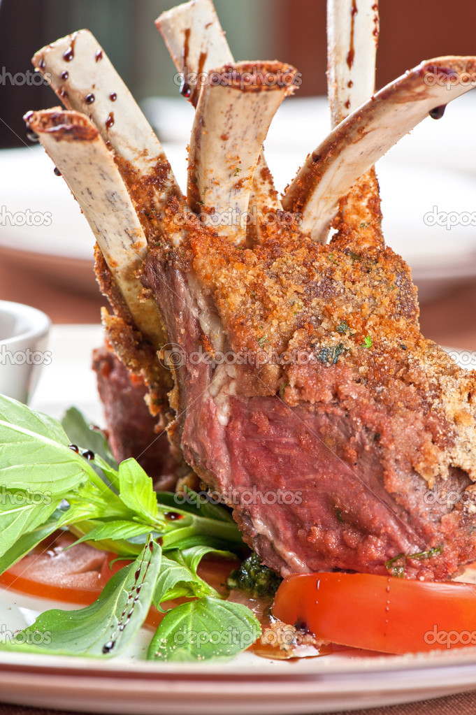 Roasted lamb rib