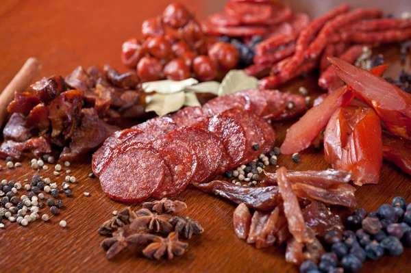 Meat and sausages — Stock Photo, Image