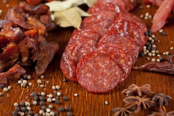 Meat and sausages — Stock Photo, Image