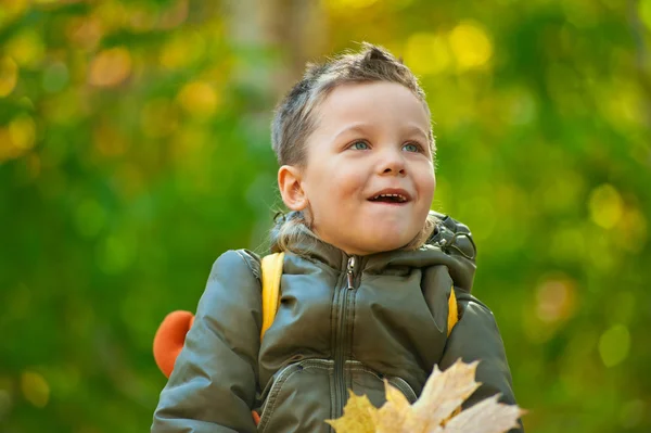 Autumn baby boy — Stock Photo, Image