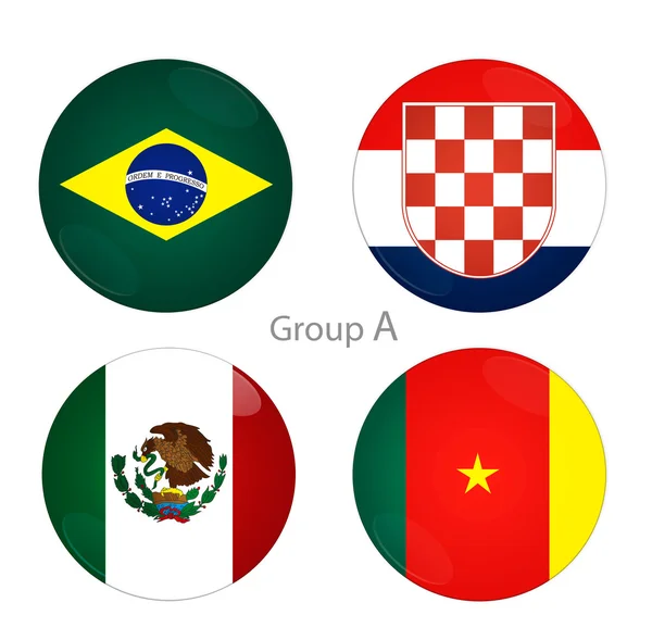 Grupa a - Brazylii, Kamerunie croacia, Meksyk, — Zdjęcie stockowe