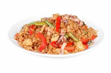 Deniz ürünleri ile pirinç