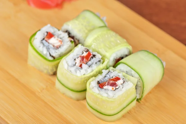 Cucumber sushi rolls — Stock Photo, Image