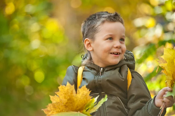 Automne bébé garçon — Photo