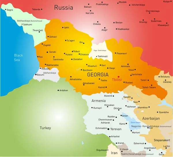 Mapa da Geórgia — Vetor de Stock