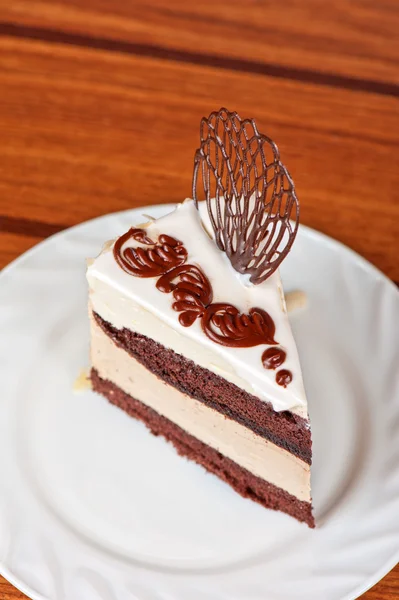 Pedaço de bolo de chocolate — Fotografia de Stock