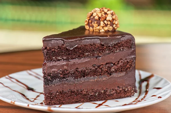 Kawałek ciasto czekoladowe — Zdjęcie stockowe