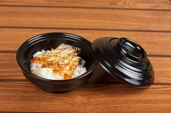 Enguia com arroz — Fotografia de Stock