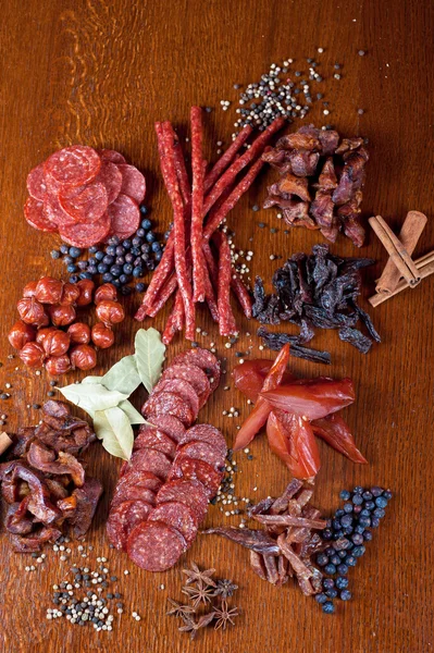 Meat and sausages — Stock Photo, Image