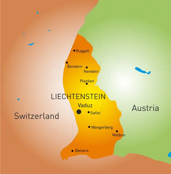 Lichtenštejnsko země — Stockový vektor