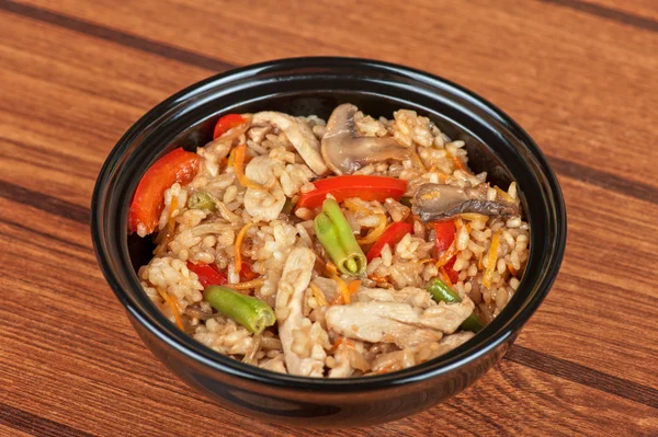 Rice chicken vegetable — Stock Photo, Image