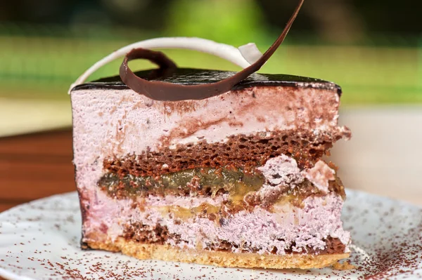 Pedaço de bolo de chocolate — Fotografia de Stock