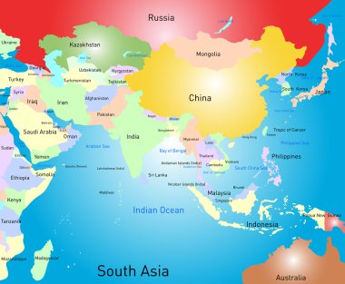 south asia map clipart