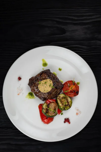 Grilovaný černý angus steak — Stock fotografie