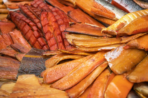 Various smoked fish products — Stock Photo, Image