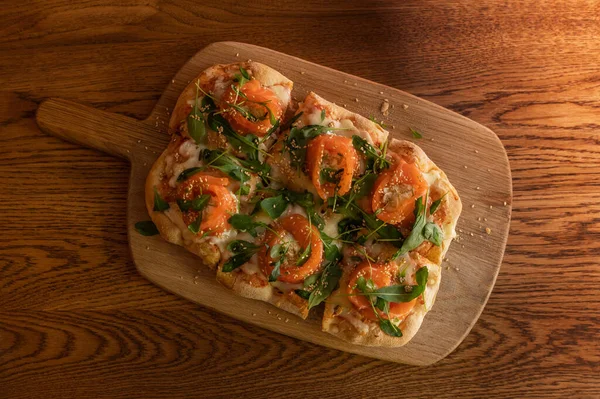 Roman Pizza with salmon — Stock Photo, Image