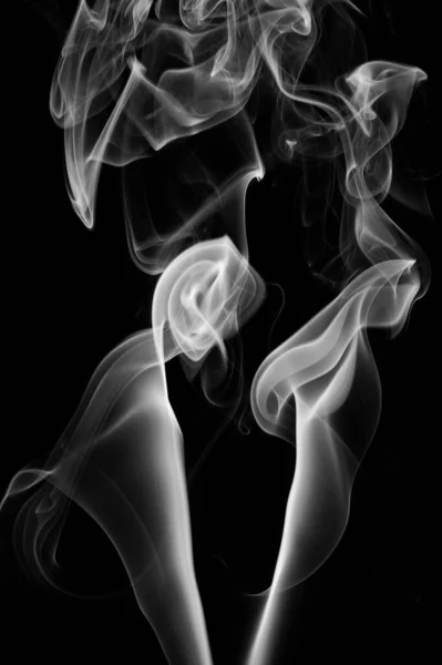 Tiszta Füst Hullámai Fekete Háttéren — Stock Fotó