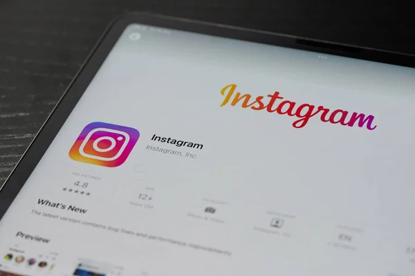 New York États Unis Octobre 2021 Installez Instagram Application Médias — Photo
