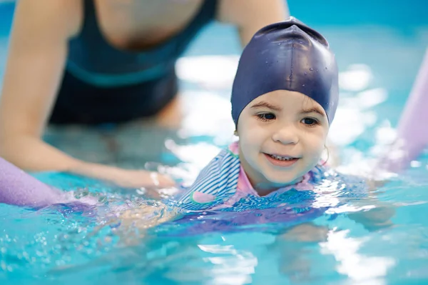 Simning Fritid Barn Aktivitet Tema Porträtt Att Lära Sig Simma — Stockfoto