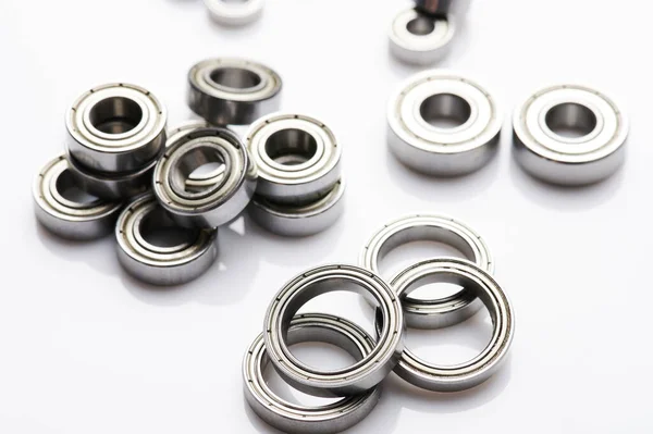 Metal Precise Bearings Set Isolated Studio Background — Stock Photo, Image