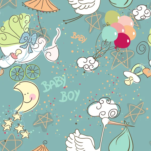 Seamless Baby Boy pattern — Stock Photo, Image