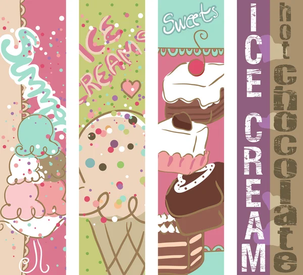 Banners de dulces de verano — Archivo Imágenes Vectoriales