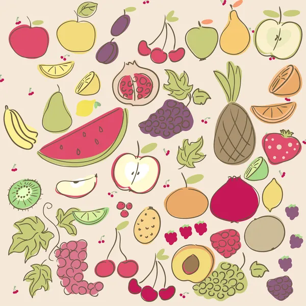 Doodle фрукти — стоковий вектор