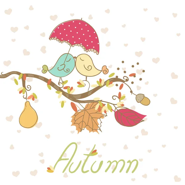 Romantic autumn card — Stock Illustration Romantic autumn card Stock Illustration