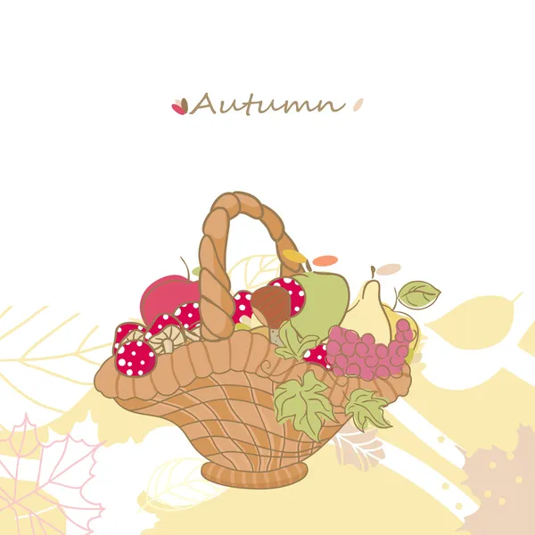 Autumn basket — Stock Vector