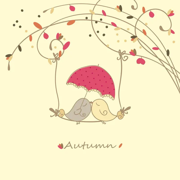 Herbst-Liebeskarte — Stockvektor