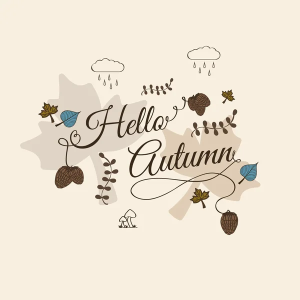 Beautiful hello card with autumn wreath Stock Vector Image by ©Japanez ...