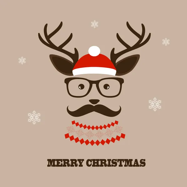 Weihnachten Hipster Hirsch lizenzfreie Stockillustrationen