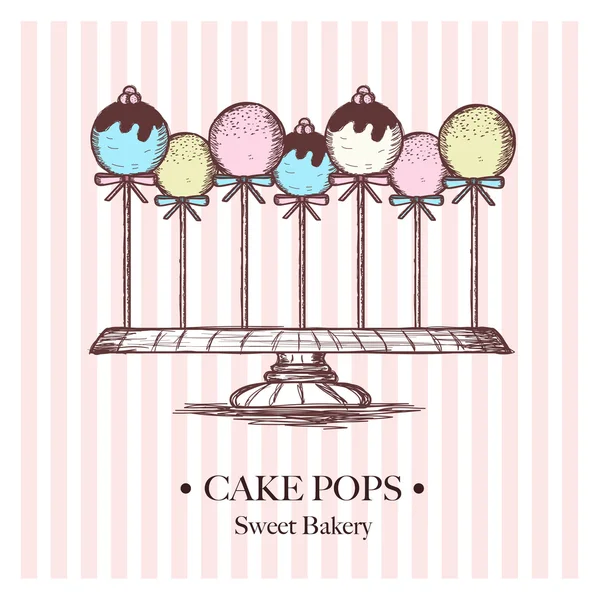 Cake pops — Stock Vector