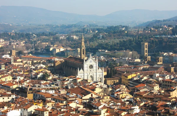 Florencja z bazylikę santa croce — Zdjęcie stockowe