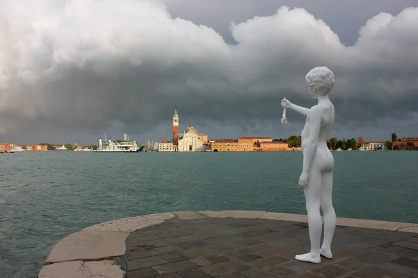 Badai indah Punta della dogana Stok Foto Bebas Royalti