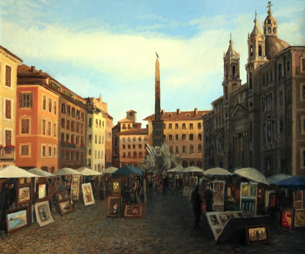 Piazza Navona di Roma Stok Foto Bebas Royalti