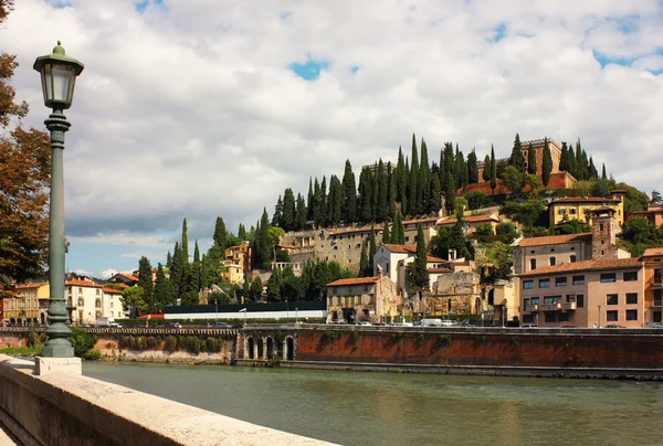 Verona, view towards Castel San Pietro — стоковое фото