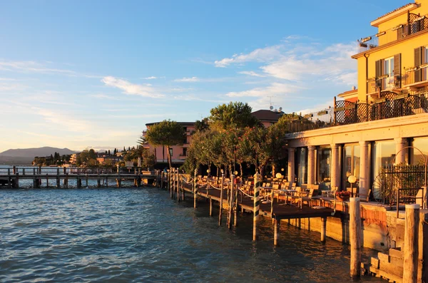 Jetty Port and Quay in Sirmione Stock Image