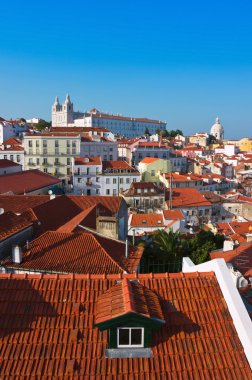 sao vicente de için manastır ile Lizbon Alfama bölgesinin bir