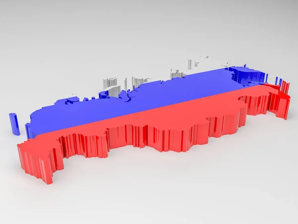 러시아의 지도와 러시아 국기가 배경에 — 스톡 사진