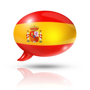 Spanish flag speech bubble clipart