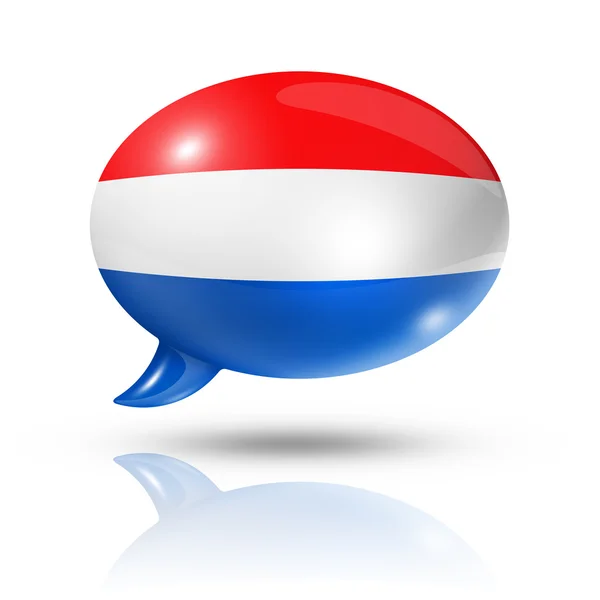Niederländische Flagge Sprechblase — Stockfoto