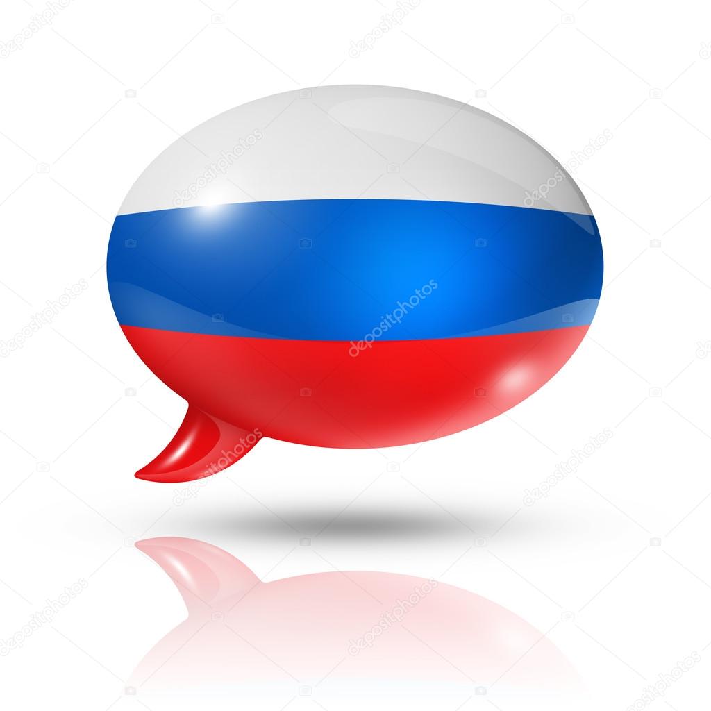Russian flag speech bubble