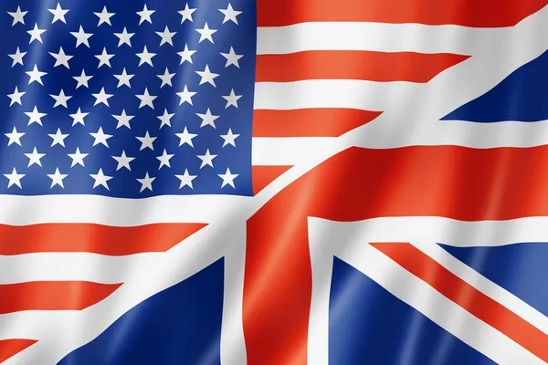 Estados Unidos y bandera británica — Foto de Stock